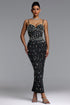 Selien Glamorous Contour Rhinestone Bandage Maxi Dress