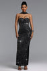 Tiff Glamorous Contour Strapless Scarf Crystal Bandage Maxi Dress