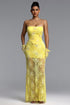Oiala Romantic Contour Strapless Lace Corset Maxi Dress