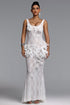 Uniena Romantic Contour Embellished Floral Lace Maxi Dress