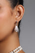 Pinky Net Wrapped  Pearl Drop Earrings