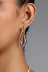 Glera Chain Link Pave Crystal Heart Earrings