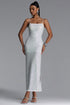 Laney Chic Contour Side Slit Crystal Maxi Dress