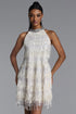 Minma Elegant Flowy Sequin Fringe Tassel Mini Dress