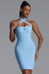 Lina Classic Contour Halter Bandage Mini Dress