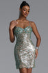 Kuller Romantic Contour Rhinestone Sequin Mini Dress
