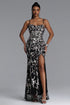 Teela Chic Contour Sequin Floral Maxi Dress