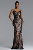 Gunnhild Sexy Contour V Neck Sequin Pattern Maxi Dress