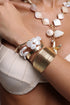 Kosala Layered Pearl Gold Wire Bracelet Set