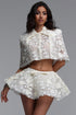 Sarah Chic Short Sleeve Lace  Top Or Skirt Two Piece Set