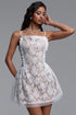 Erele Resort Cinched Sleeveless Lace Tulle Mini Dress