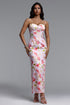 Winola Elegant Tailored Sleeveless Floral Print Maxi Dress