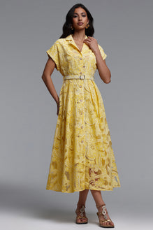 Zalma Resort Flowy Short Sleeve Maxi Dress - S