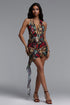 Yuco Resort Flowy Sleeveless Floral Print Mesh Mini Dress