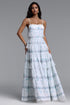 Priscilla Resort Flowy Sleeveless Ruffle Floral Print Woven Maxi Dress