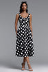 Eurin Classic Tailored Sleeveless Polka Dot Maxi Dress
