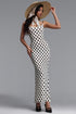Margue Resort Contour Sleeveless Polka Dot Mesh Maxi Dress