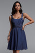Lanla Classic Tailored Sleeveless Denim Mini Dress