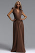Rosi Chic Contour Sleeveless V Neck Ruched Maxi Dress
