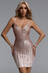 Salamo Sequin Beige Mini Dress