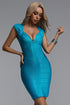 Keaton Classic Contour Sleeveless V Neck Bandage Midi Dress