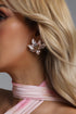 Koko White Enamel Flower Metal Stud Earrings