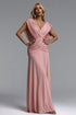 Mellies Elegant Flowy V Neck Ruched Mesh Maxi Dress