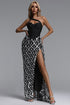 Naima Glamorous Contour One Shoulder Rhinestone Sequin Bandage Maxi Dress
