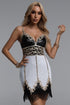 Deme Glamorous Contour Fringe Contrast Sequin Mini Dress