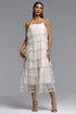 Makala Elegant Flowy Tiered Ruffle Sequin Maxi Dress