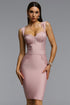 Dlasa Sexy Contour Corset Lace Bandage Midi Dress
