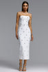 Samson Elegant Contour Strapless Rhinestone Bandage Maxi Dress