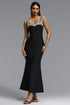 Glylah Glamorous Contour Rhinestone Bandage Maxi Dress
