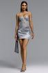 Indi Chic Contour Strapless Pleated Sequin Mini Dress
