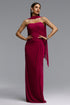 Yuma Elegant Flowy Strapless Cape Ruched Maxi Dress
