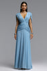 Monroe Elegant Contour V Neck Ruched Maxi Dress