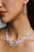 Zarinny Multi Layer Tassel Cubic  Necklace And Earrings Set