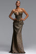 Persasy Glamorous Tailored Strapless Cut Out Floral Maxi Dress
