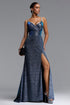 Vivi Chic Contour V Neck Pleated Glitter Maxi Dress