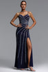Theo Chic Contour Curve Crystal Maxi Dress