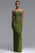 Yette Chic Contour Strapless Beaded Bandage Maxi Top and Skirt Set