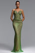 Kuhany Chic Contour Strapless Rhinestone Fish Net Maxi Dress