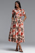 Xynia Resort Flowy Short Sleeve Floral Print Woven Maxi Dress