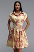 Kasa Resort Flowy Short Sleeve Floral Print Woven Mini Dress