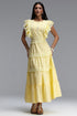 Susan Resort Sleeveless Flowy Ruffle Woven Maxi Dress