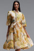 Radmila Resort Flowy Puff Sleeve Floral Print Woven Mini Dress