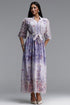 Ganaba Resort Flowy Short Sleeve Floral Print Woven Maxi Dress