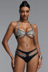 Kerin Glam Halter Cutout Full Rhinestone Bikini Set