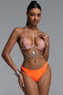 Sofia Glam Halter Full Rhinestone Body Chain High Slit Bikini Set