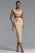 Hester Minimalist Contour Sleeveless Square Neck Knit Top and Skirt Set